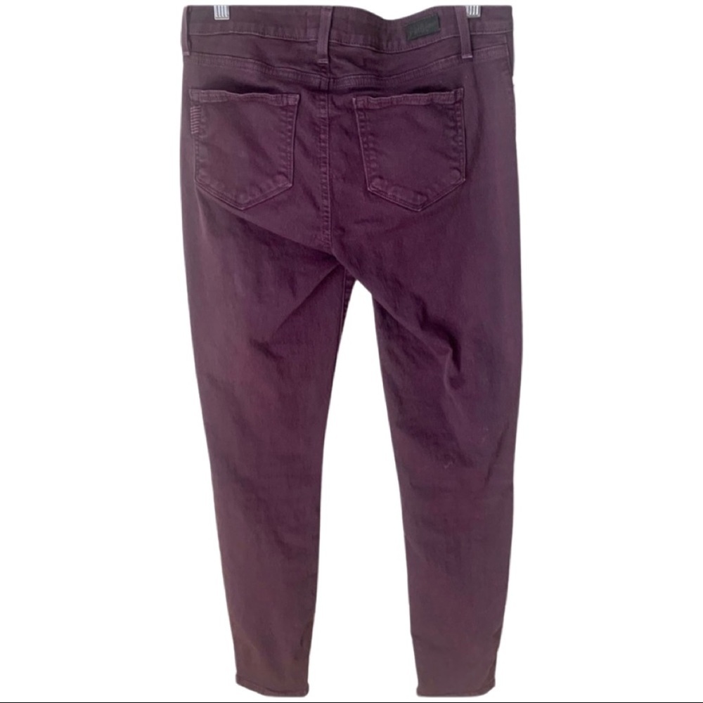 PAIGE Verdugo Ankle Skinny Jeans Autumn Plum Maroon Purple Size 29 - Picture 6 of 13